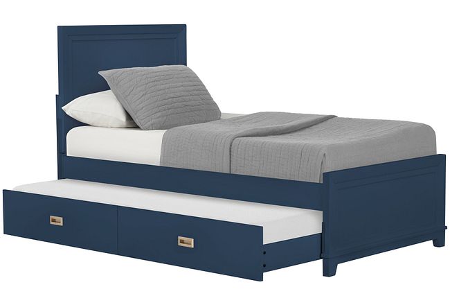 Ryder Dark Blue Panel Trundle Bed