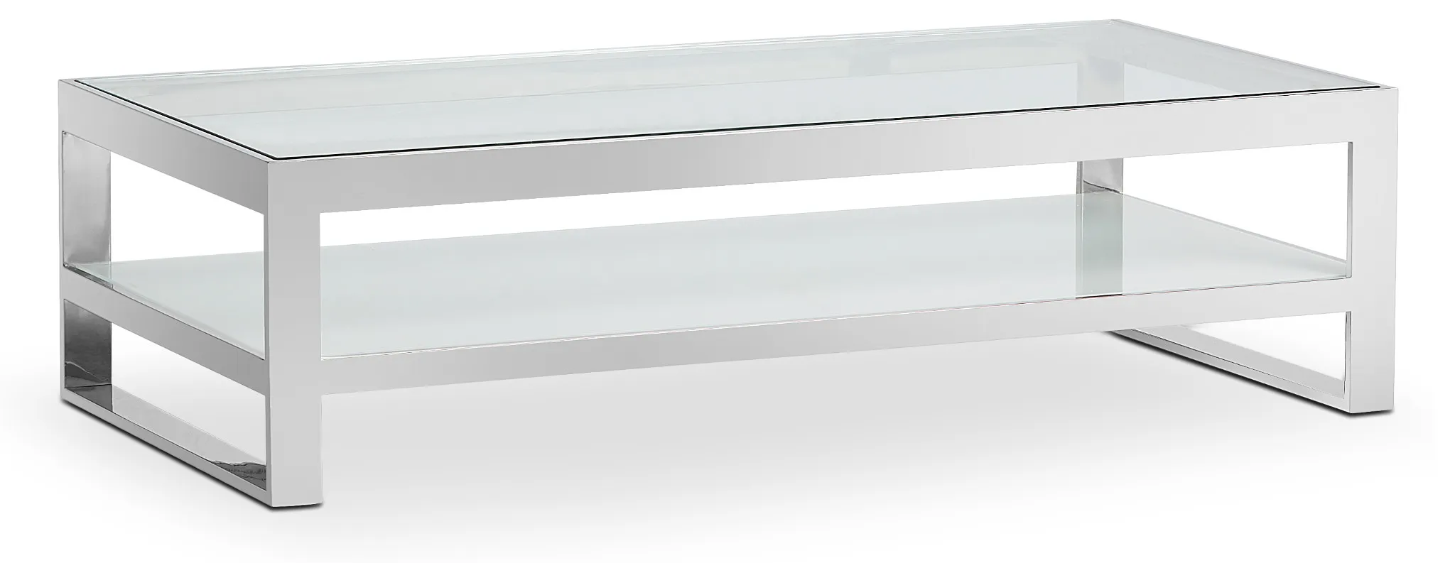 Miami White Glass Rectangular Coffee Table
