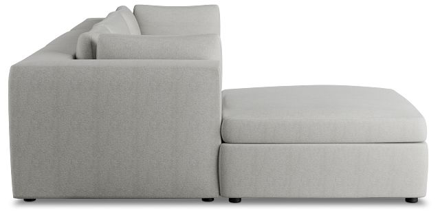Destin Sutton Gray Fabric 4-piece Bumper Sectional