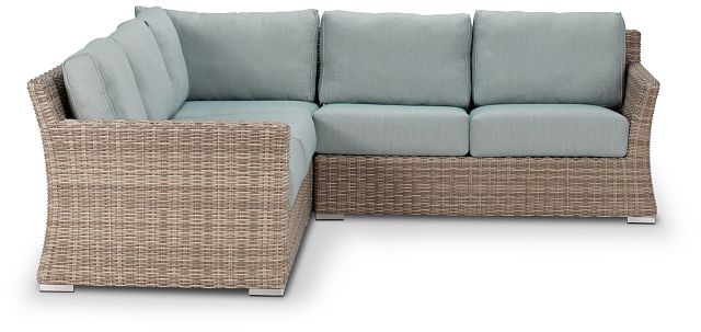 Raleigh Teal Woven Small Two-arm Sectional