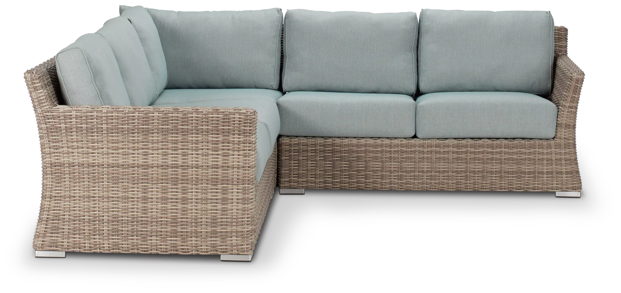 Raleigh Teal Woven Small Two-arm Sectional