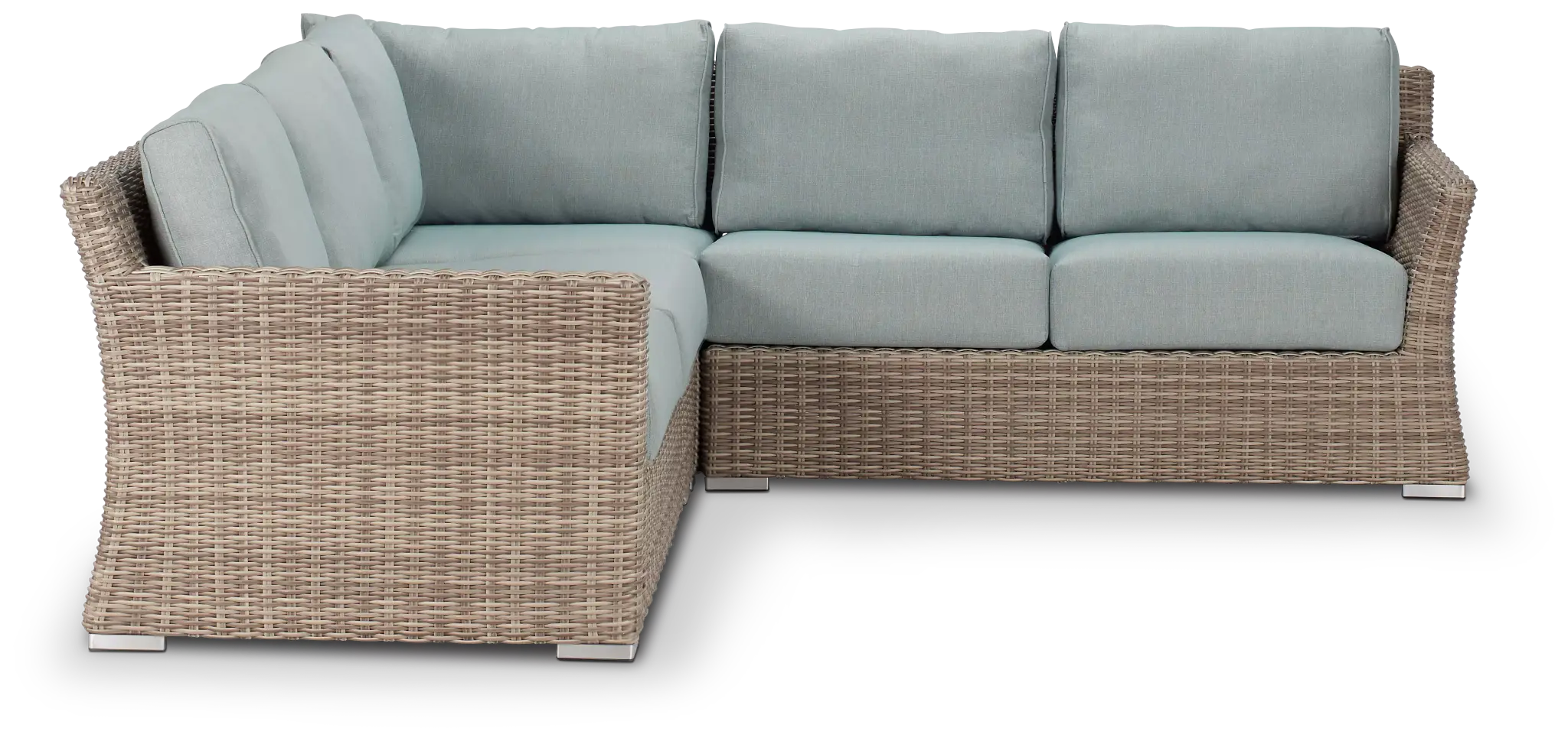 Raleigh Teal Woven Small Two-arm Sectional Raleigh Teal Woven Small Two-arm Sectional