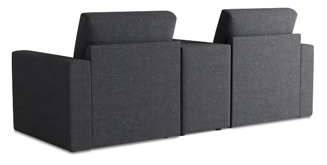 Citymod Dark Gray Fabric 3-piece Modular Sofa With Media Console
