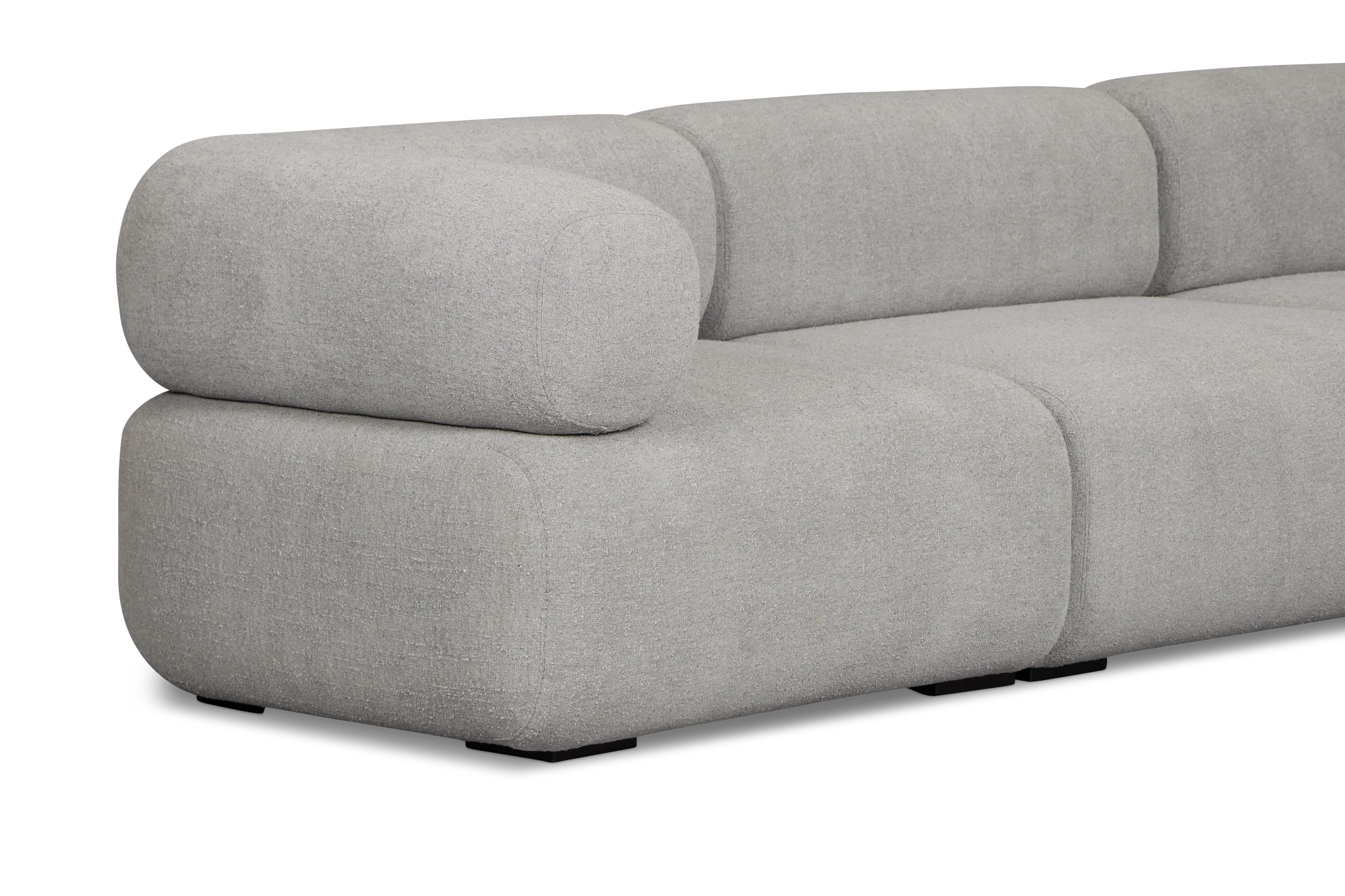Celeste Light Gray Fabric 7-piece Chaise Sectional