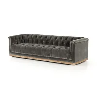 Four Hands Maxx Dark Gray Velvet Sofa