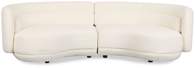 Presley White Fabric 2-piece Modular Sectional