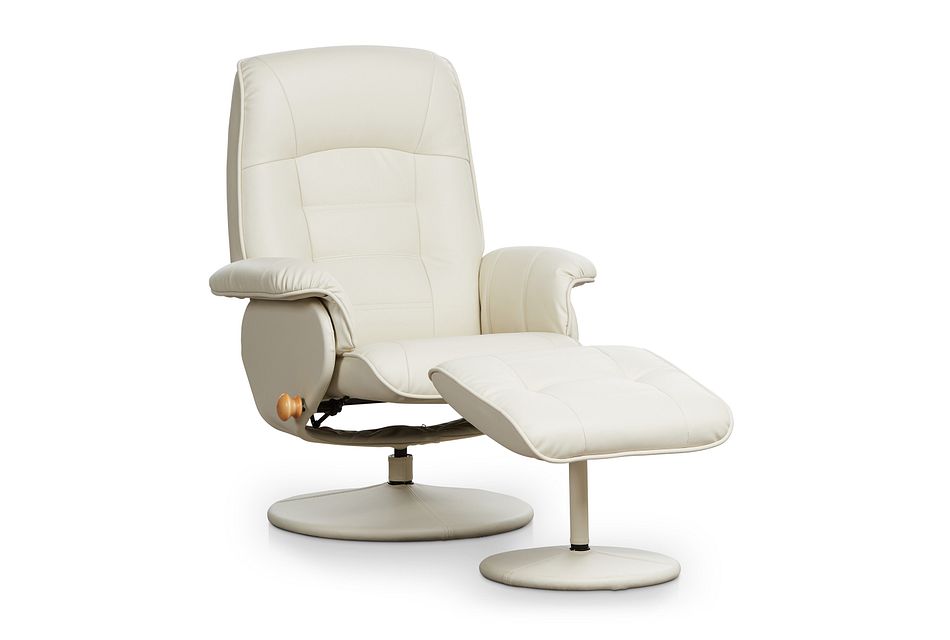 Brooks Light Beige Micro Recliner & Ottoman