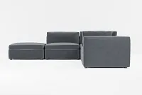 Destin Joya Gray Velvet 5pc Bumper Sectional