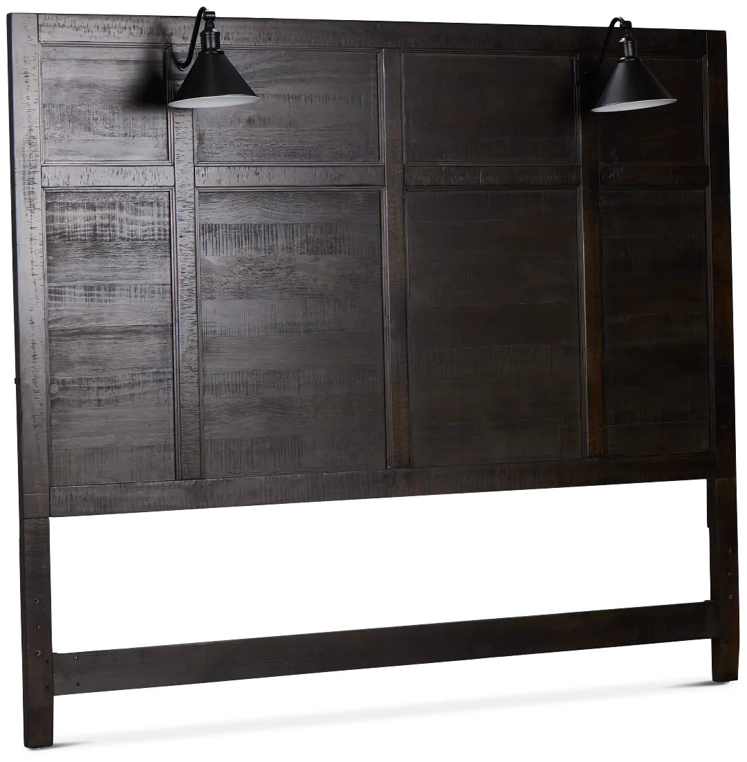 Heron Cove Dark Tone Panel Headboard With Lights Heron Cove Dark Tone Panel Headboard With Lights
