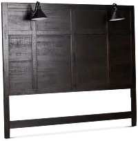 Heron Cove Dark Tone Panel Headboard With Lights