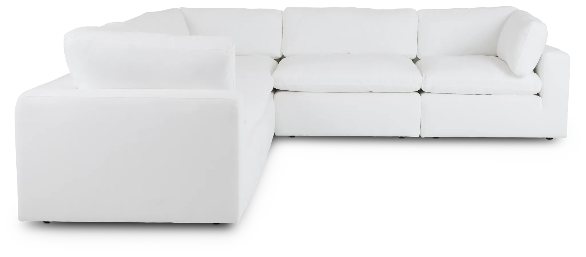 Grant White Fabric 5-piece Modular Sectional