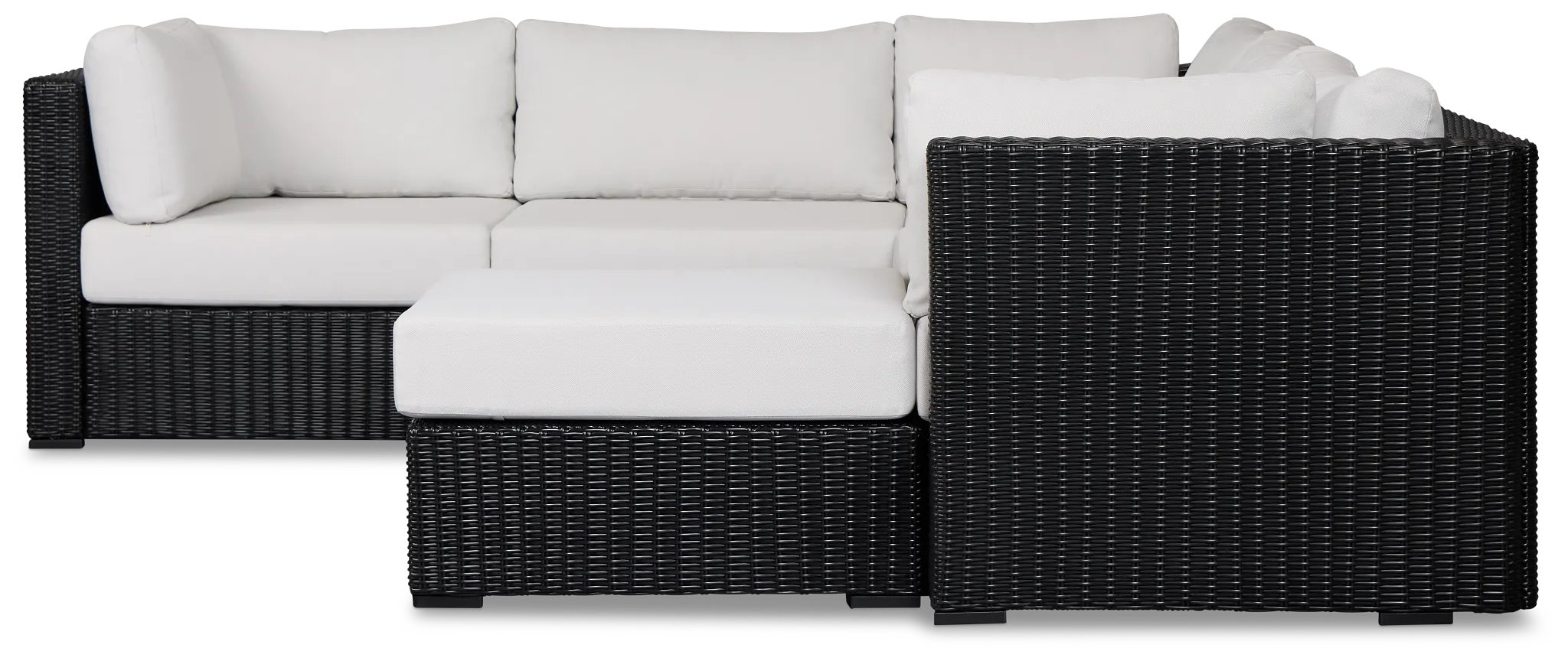 Montecito Black 6-piece Modular Sectional With Light Beige Cushion