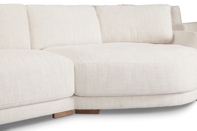 Maeve Light Beige Fabric Medium Right Facing Cuddler Sectional