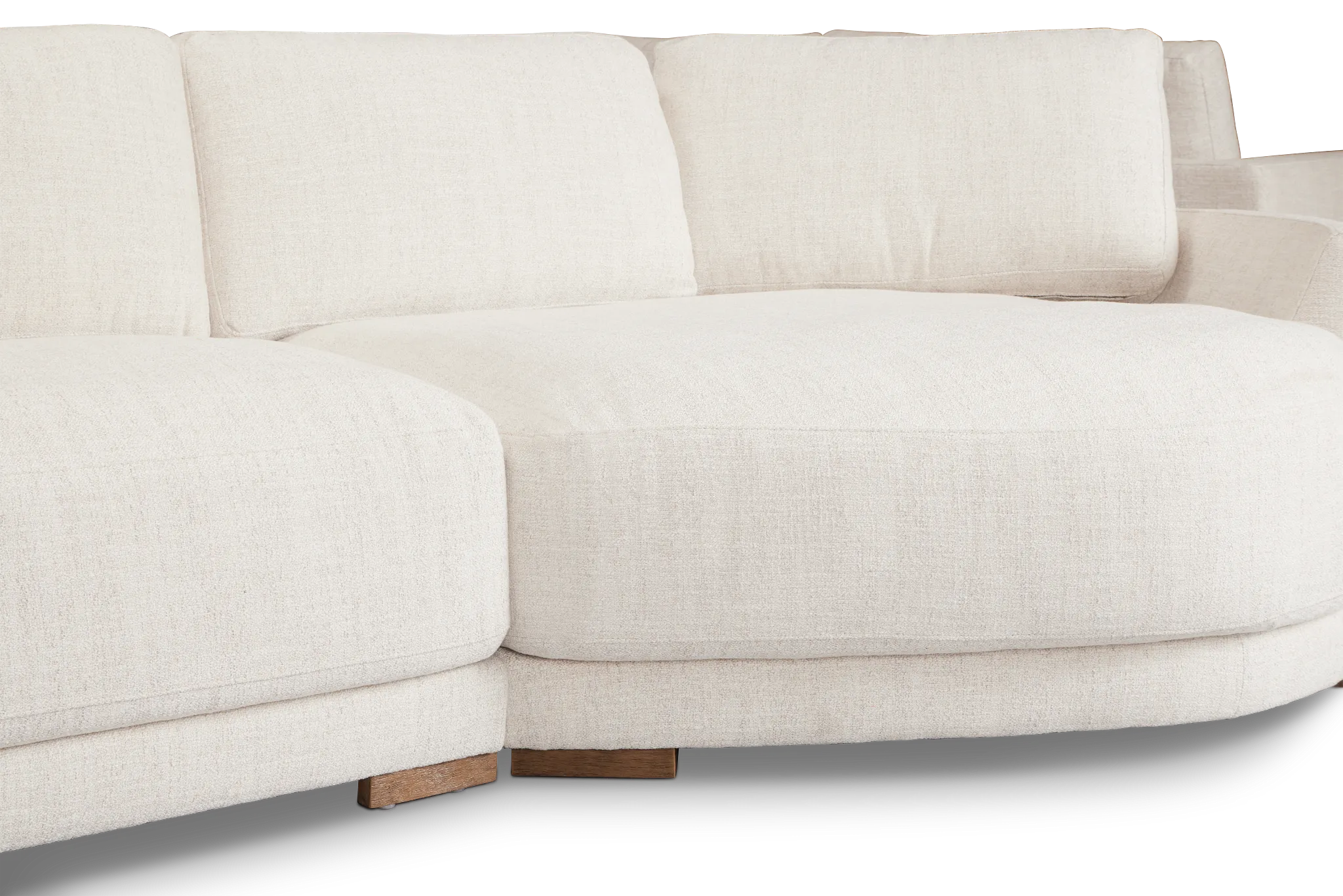 Maeve Light Beige Fabric Medium Right Facing Cuddler Sectional