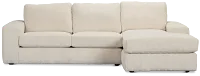 Charlie Ivory Fabric Right Chaise Sectional