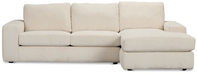 Charlie Ivory Fabric Right Chaise Sectional