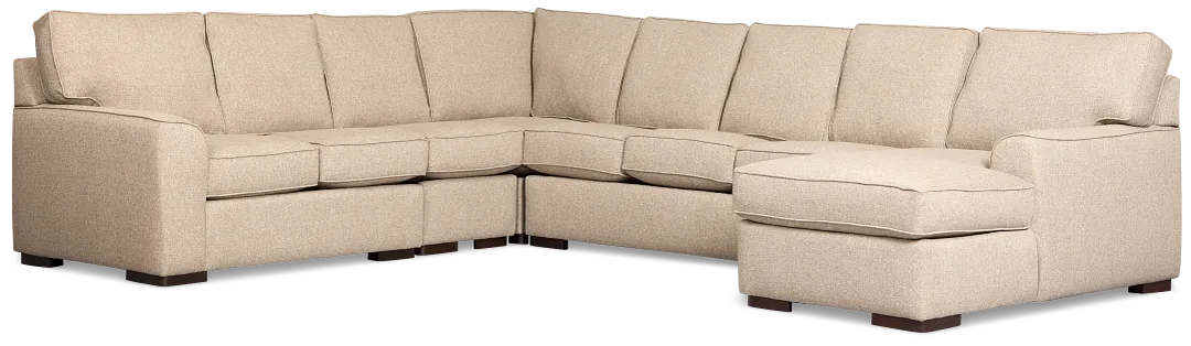 Sinclair Brown Fabric Right Chaise Memory Foam Sleeper Sectional