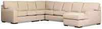 Sinclair Brown Fabric Right Chaise Memory Foam Sleeper Sectional