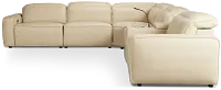 Tidal Beige Lthr/vinyl Medium Triple Power 2-arm Sectional