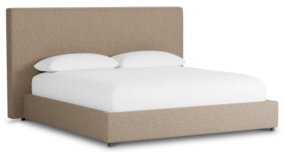 Grayton Merino Brown 54" Upholstered Platform Bed