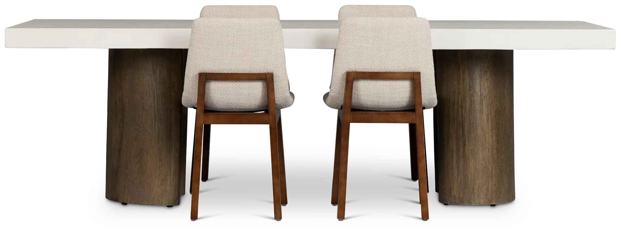 Jensen White Rect Table & 4 Upholstered Chairs Jensen White Rect Table & 4 Upholstered Chairs