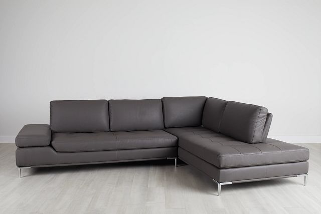 Camden Dark Gray Micro Right Chaise Sectional