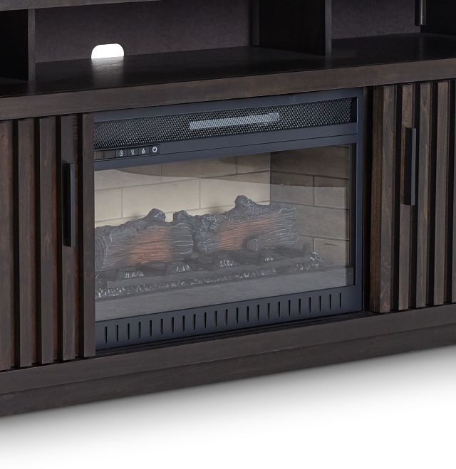 Ithaca Dark Tone 64" Tv Stand With Fireplace Insert