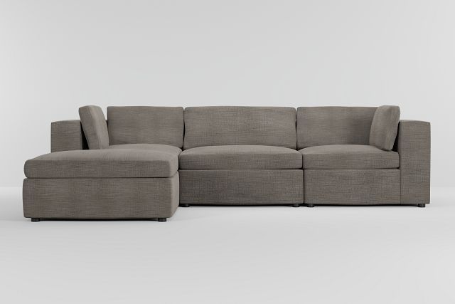 Destin Victory Gray Fabric 4-piece Bumper Sectional