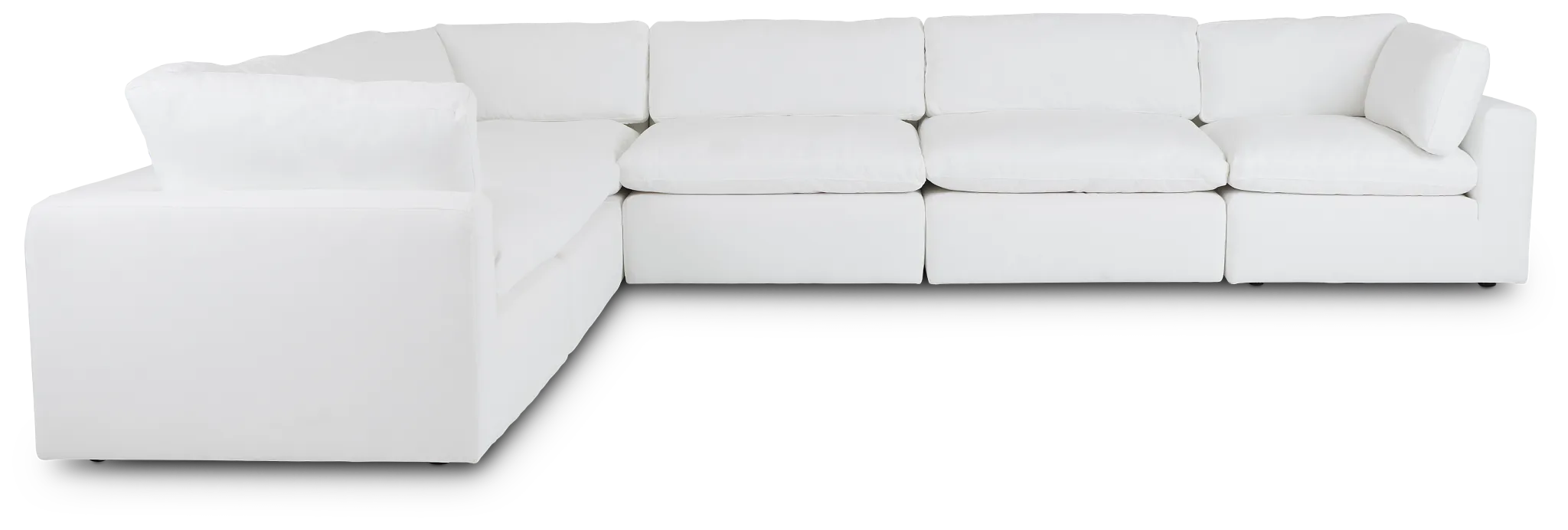 Grant White Fabric 6-piece Modular Sectional