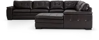 Braden Dark Brown Leather Large Right Chaise Sectional