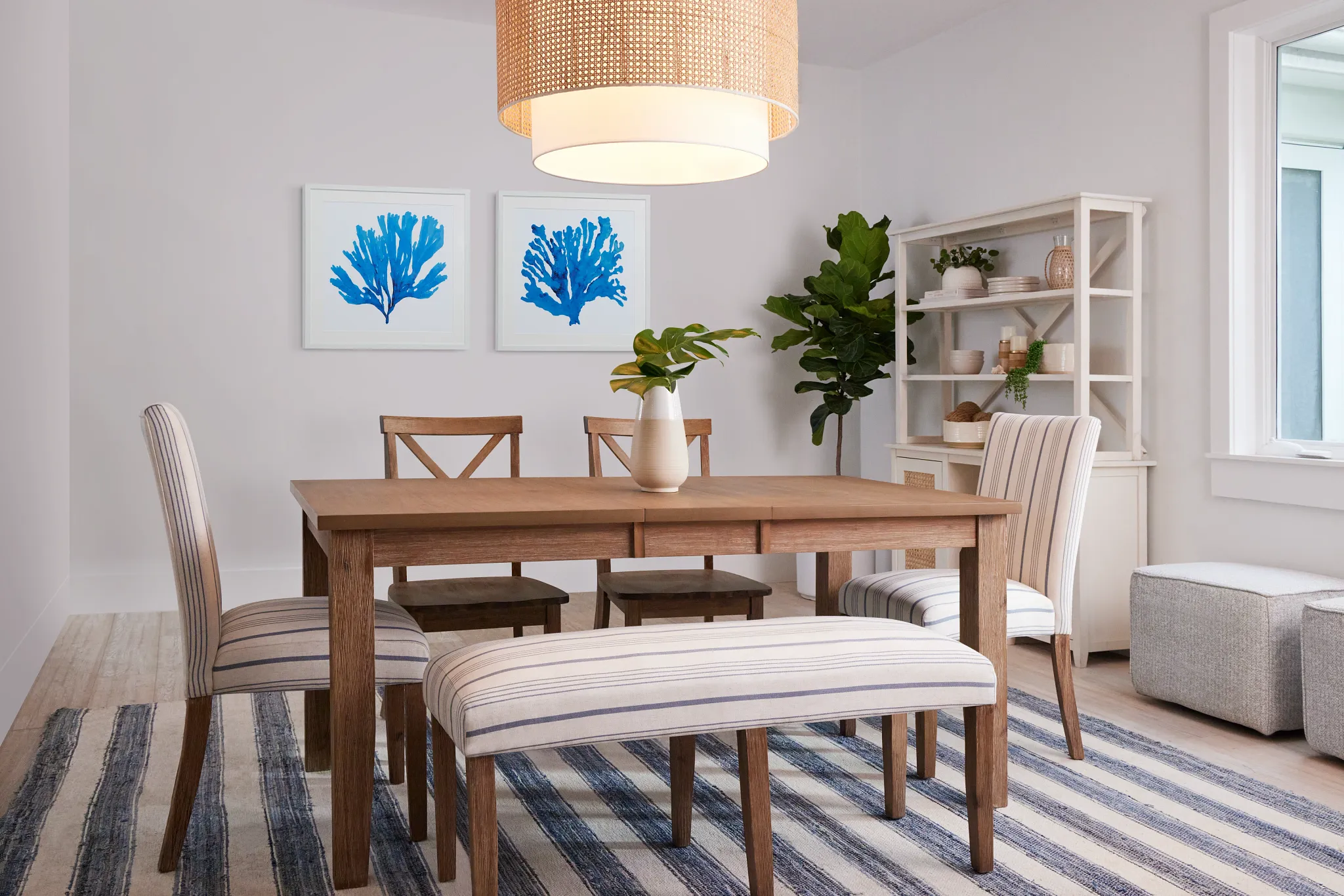 Naica Blue Stripe 8x10 Area Rug