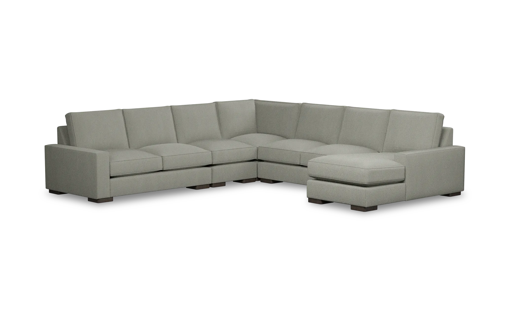 Edgewater Delray Pewter Large Right Chaise Sectional