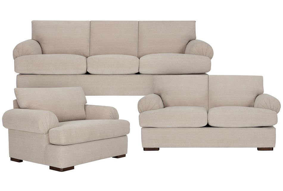 Belair Light Taupe Fabric Living Room