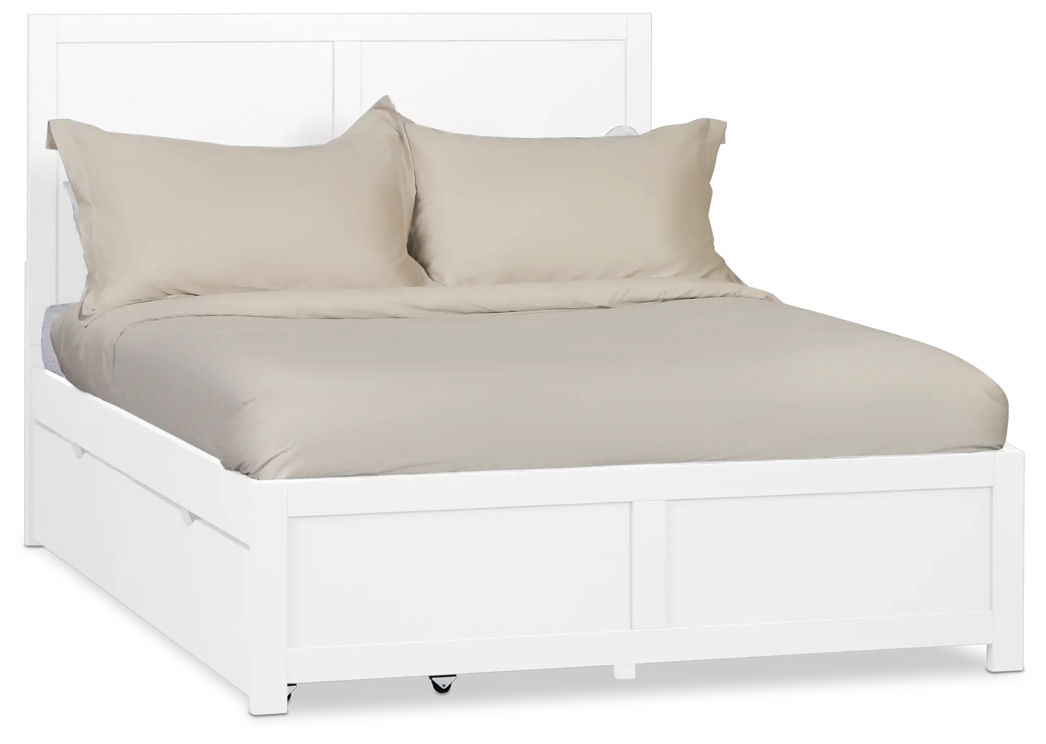 Charleston White Panel Bed With 2 Storage Drawers Charleston White Panel Bed With 2 Storage Drawers