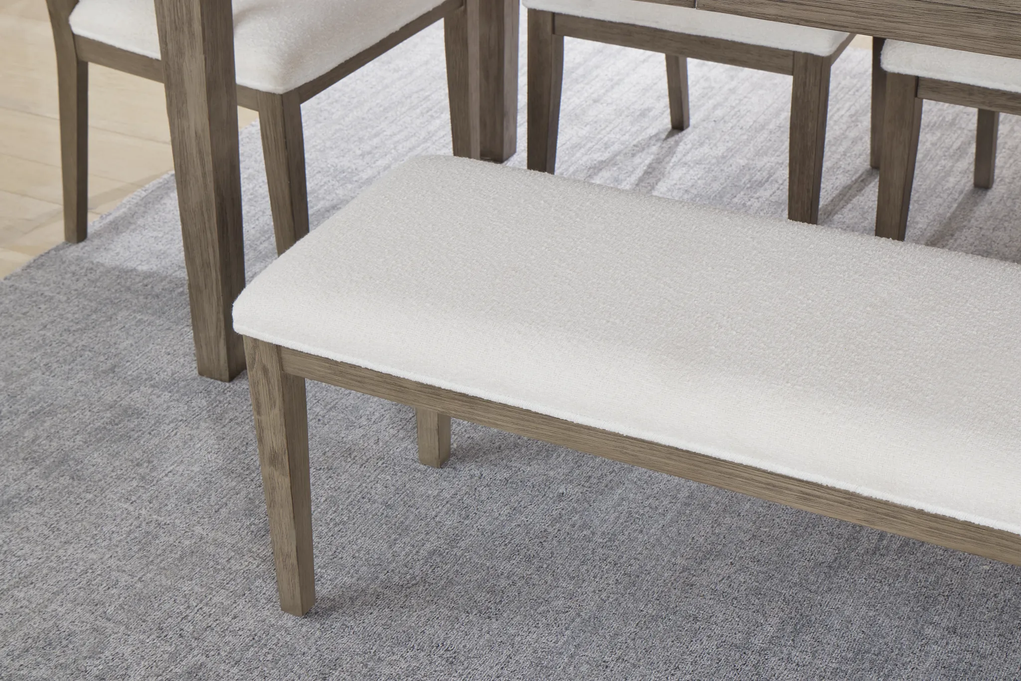 Alden Gray Upholstered Dining Bench