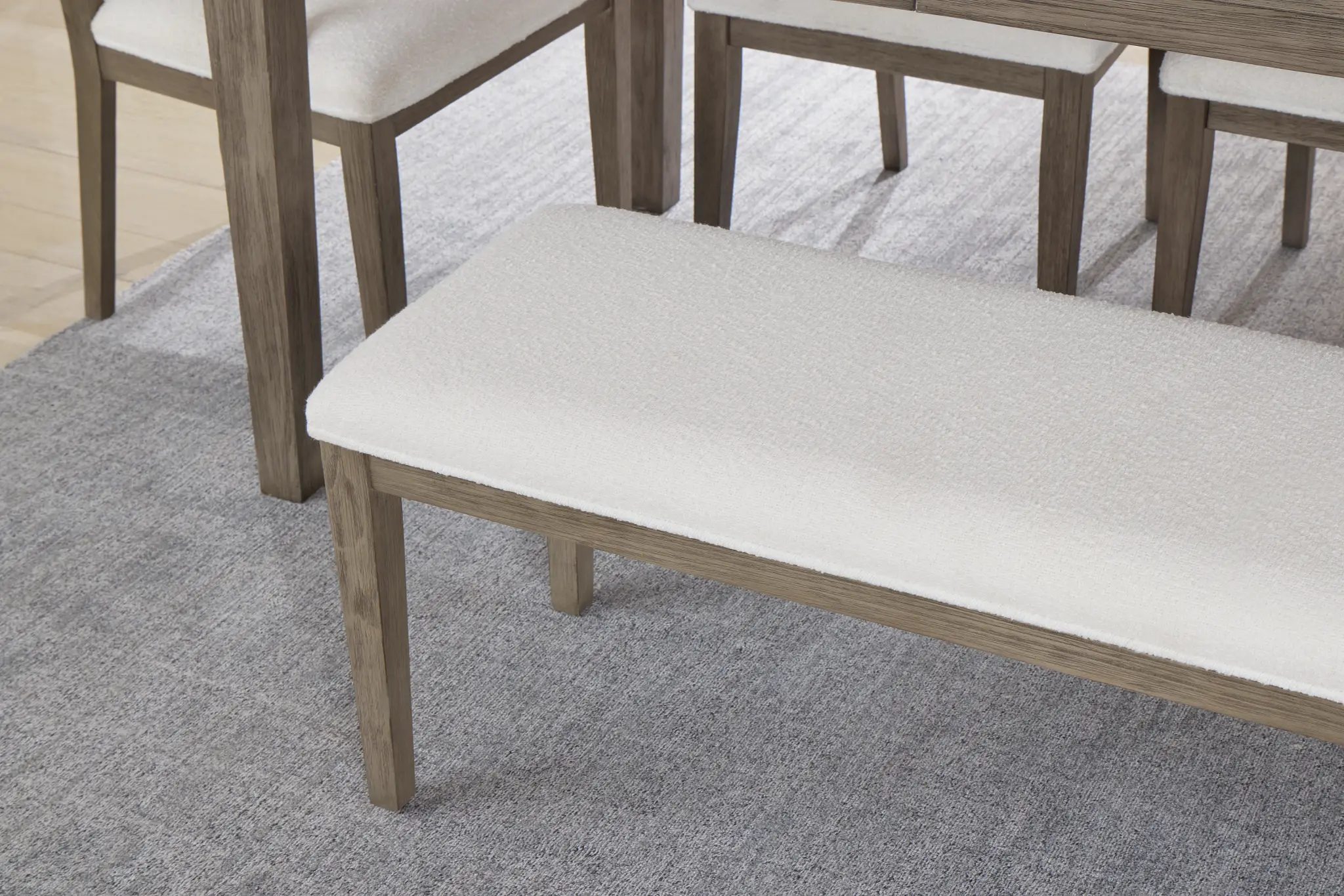 Alden Gray Upholstered Dining Bench Alden Gray Upholstered Dining Bench