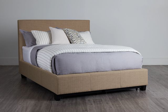 Madden Taupe Uph Platform Storage Bed