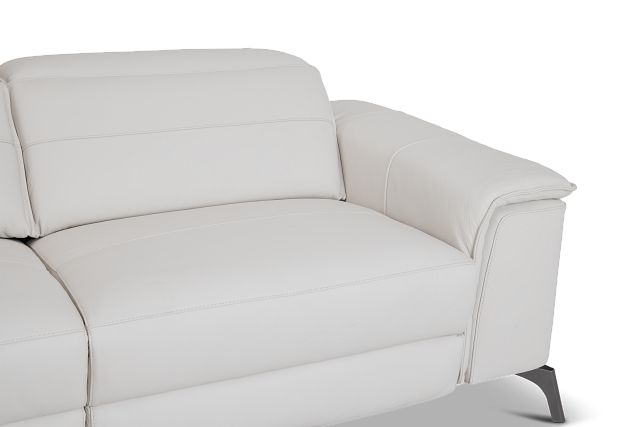 Pearson White Leather Left Bumper Sectional