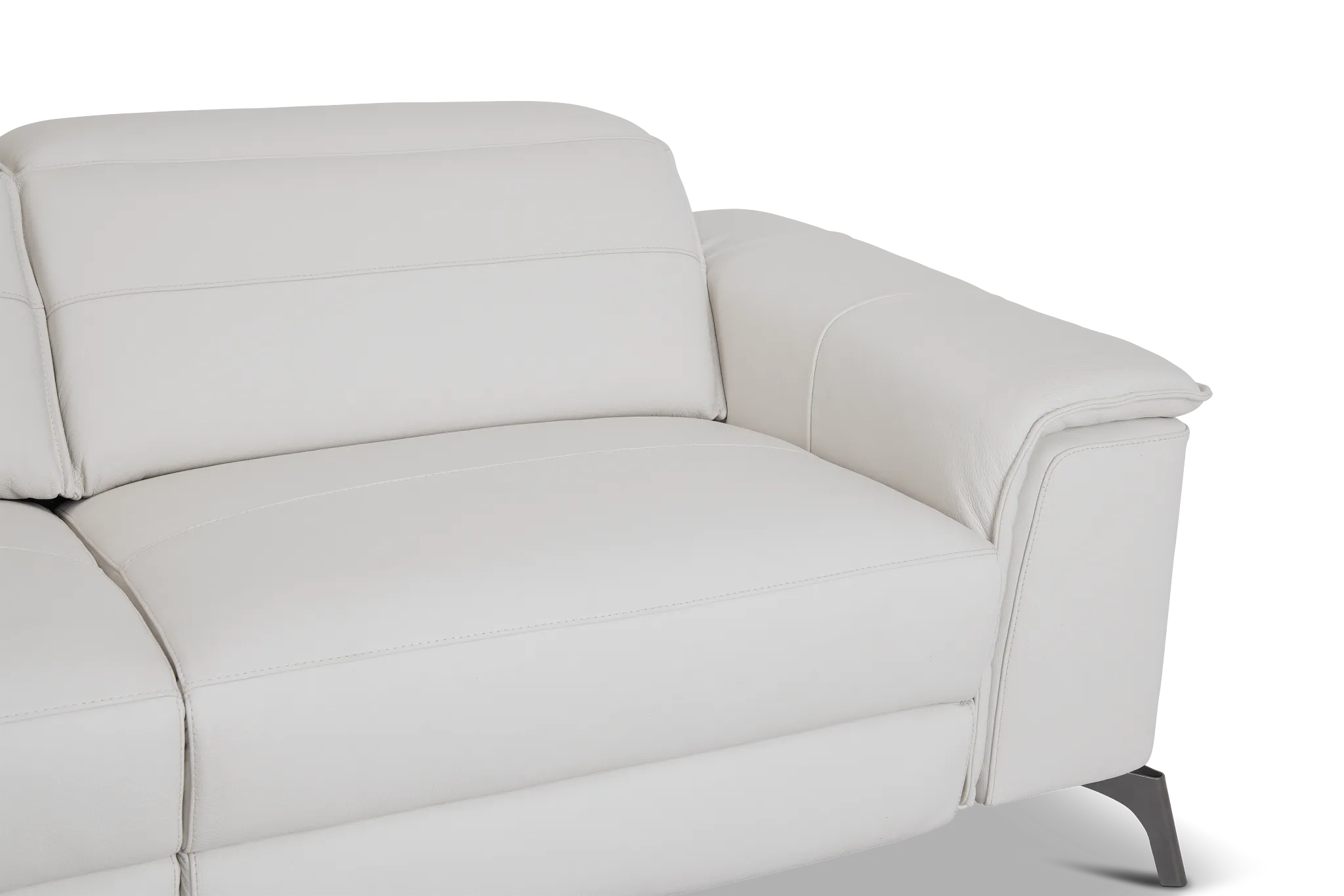 Pearson White Leather Left Bumper Sectional