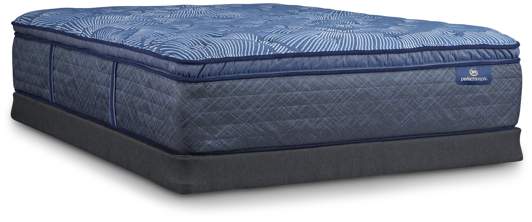 Serta Perfect Sleeper Cobalt Calm Plush Low-profile Mattress Set