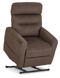 Canton Brown Fabric Power Lift Recliner