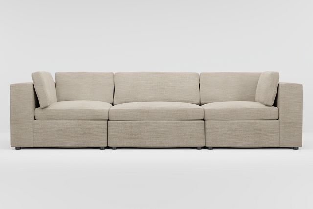Destin Victory Taupe Fabric 3-piece Modular Sofa