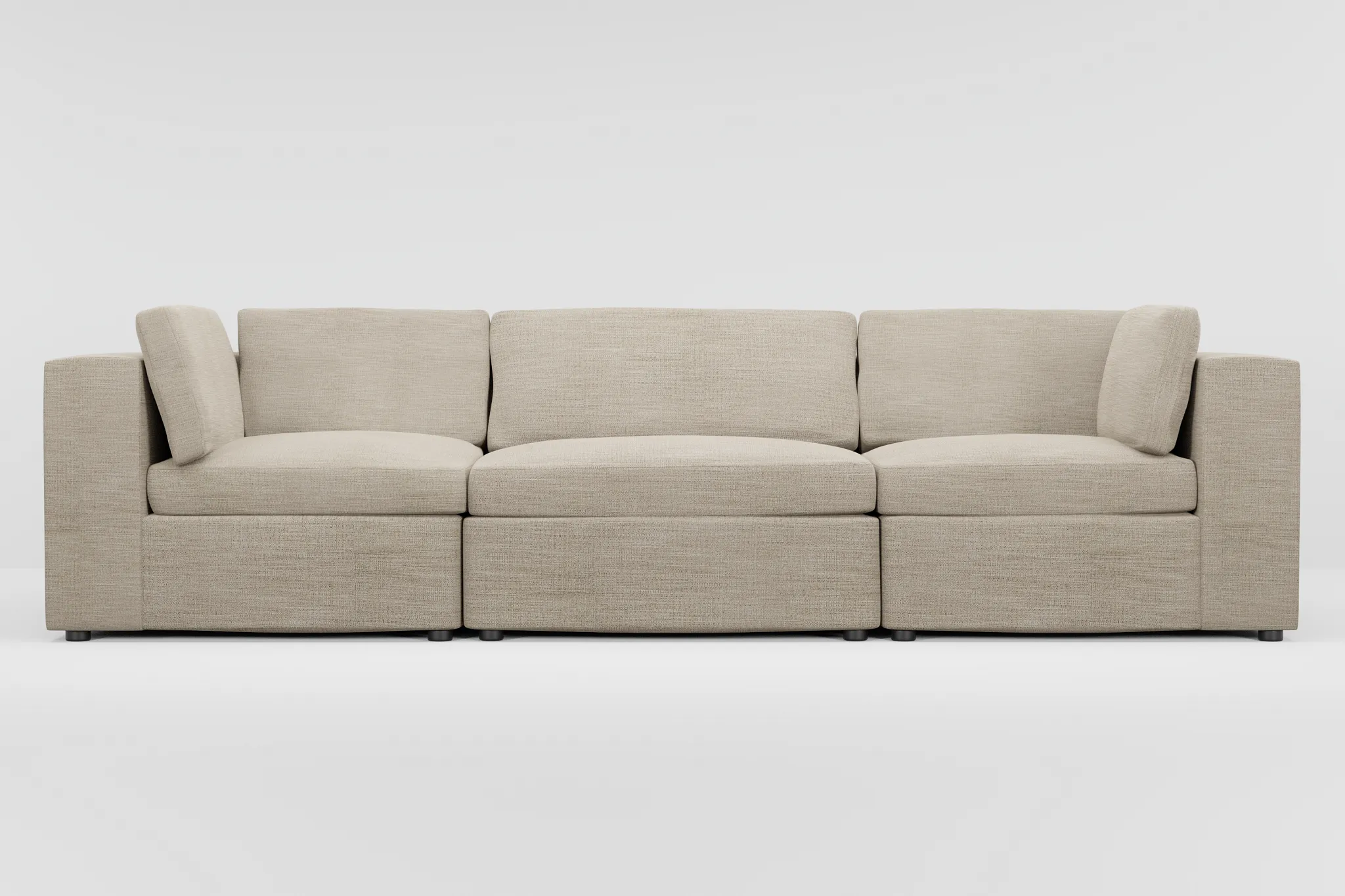 Destin Victory Taupe Fabric 3-piece Modular Sofa