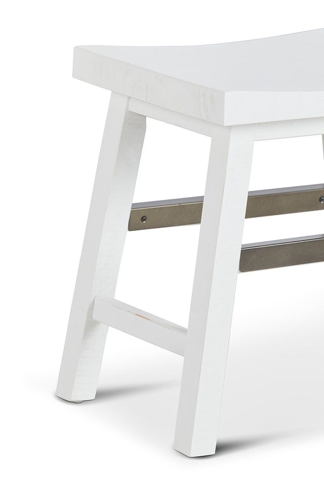 Heron Cove White Curved Stool