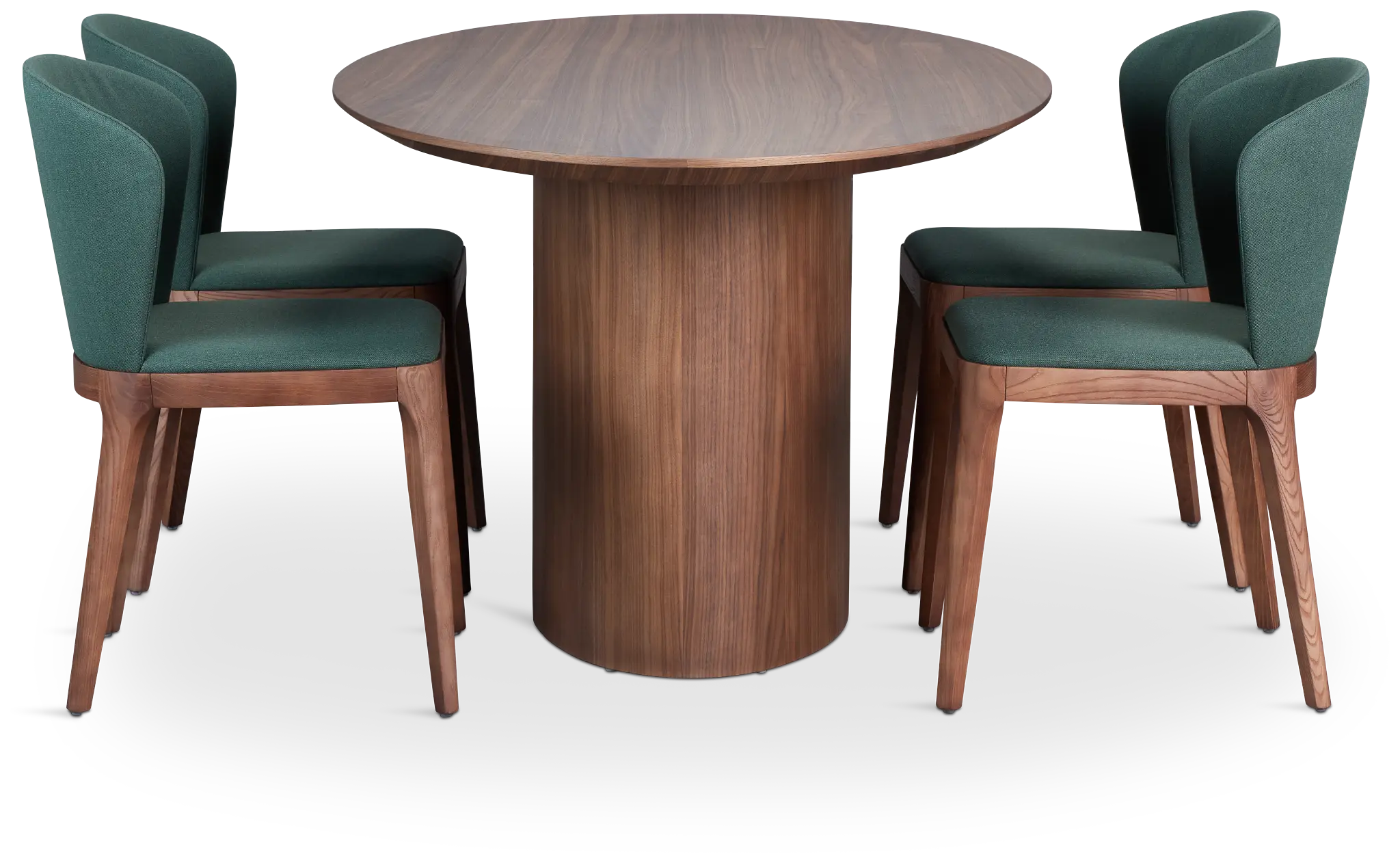 Nomad Mid Tone 78" Oval Table & 4 Dark Green Chairs W/ Mid-tone Legs Nomad Mid Tone 78" Oval Table & 4 Dark Green Chairs W/ Mid-tone Legs