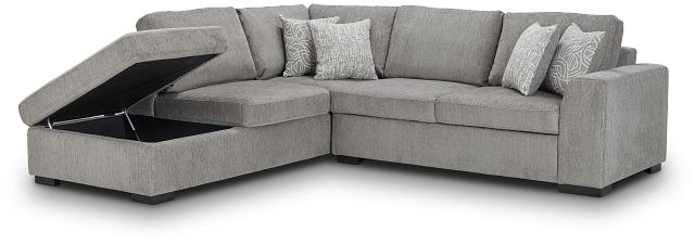 Blakely Gray Fabric Small Left Bumper Sectional