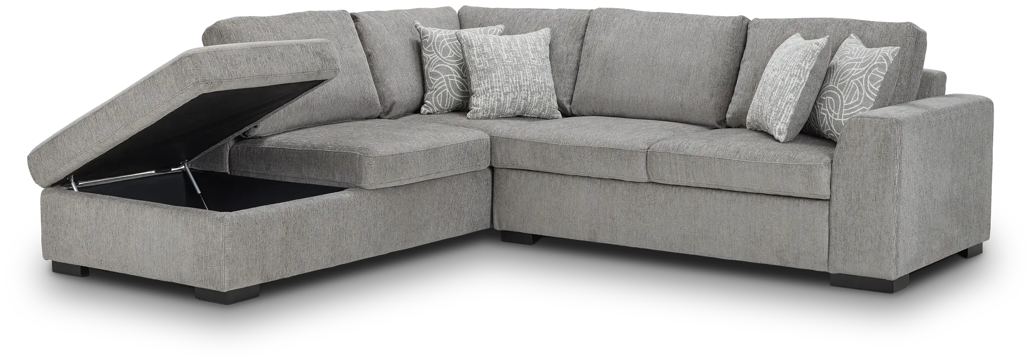 Blakely Gray Fabric Small Left Bumper Sectional Blakely Gray Fabric Small Left Bumper Sectional