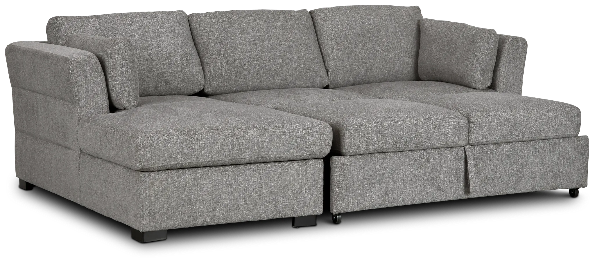 Amber Dark Gray Fabric Small Left Chaise Storage Sleeper Sectional