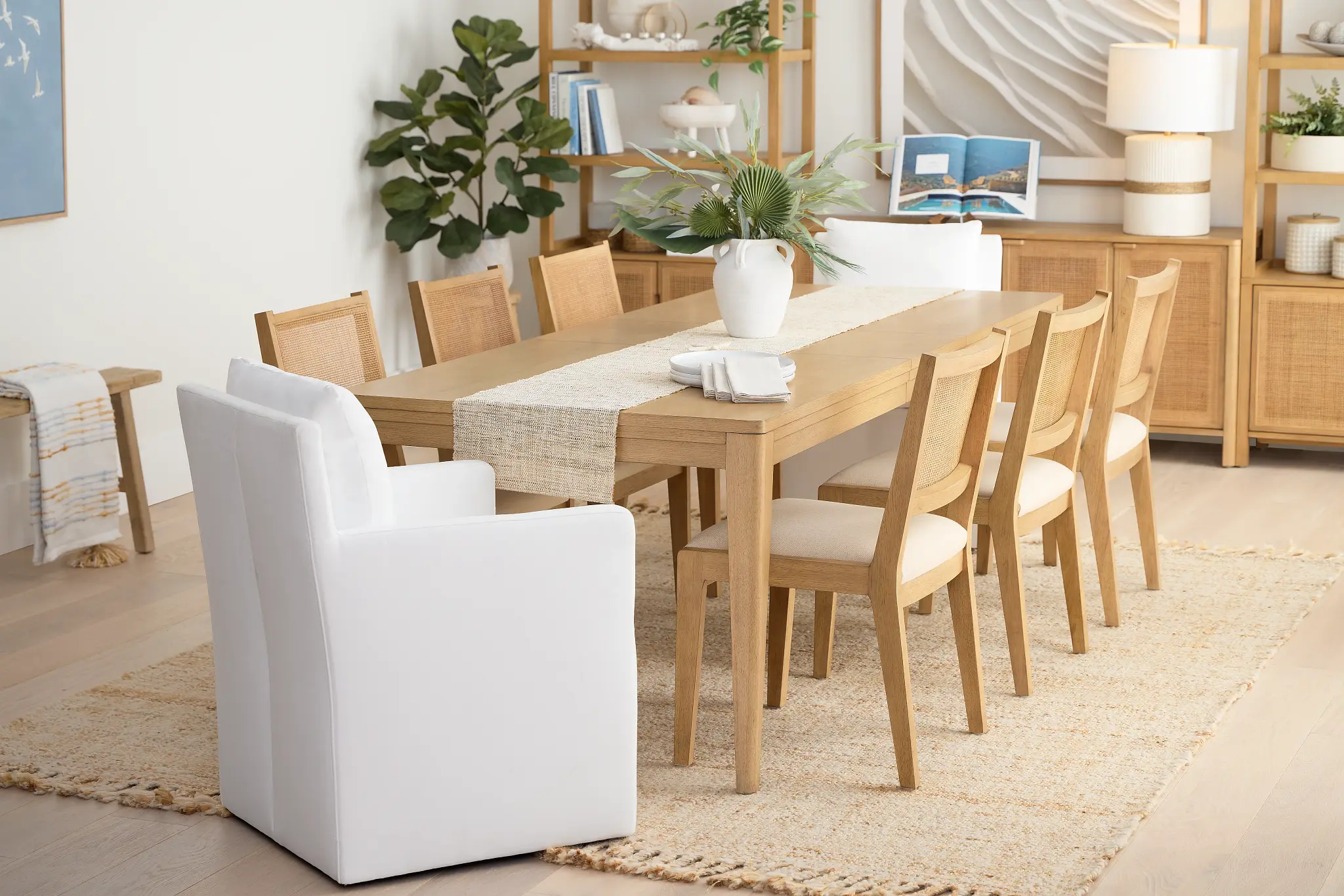 Auden White Castored Upholstered Arm Chair Auden White Castored Upholstered Arm Chair