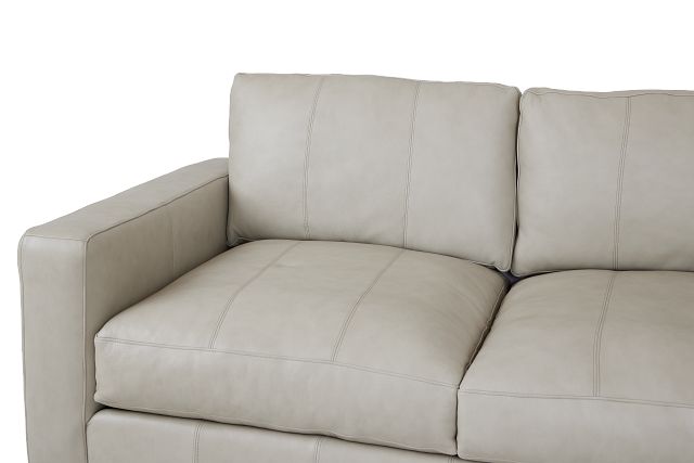 Dawkins Taupe Leather Medium Two-arm Sectional